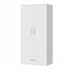 31.5 W x 66.9 H Wardrobe Armoire Cloest with Drawer In Black,White