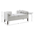 Upholstered Accent Bench with Unique Cutout Open Back