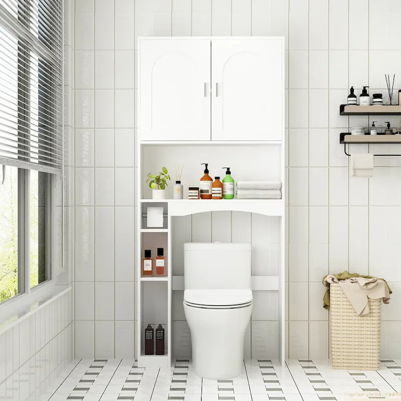 Over The Toilet Cabinet, Double Door Bathroom Storage Organizer - 31.5x70.9