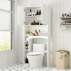 Over The Toilet Cabinet, Double Door Bathroom Storage Organizer - 31.5x70.9