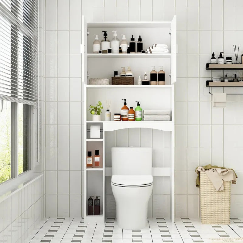Over The Toilet Cabinet, Double Door Bathroom Storage Organizer - 31.5x70.9