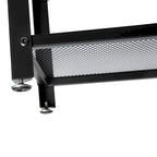 3-Tier Entryway Bench with Mesh Metal Shoe Storage Shelves