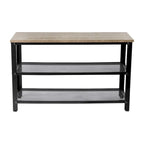 3-Tier Entryway Bench with Mesh Metal Shoe Storage Shelves