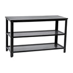 3-Tier Entryway Bench with Mesh Metal Shoe Storage Shelves