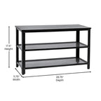 3-Tier Entryway Bench with Mesh Metal Shoe Storage Shelves