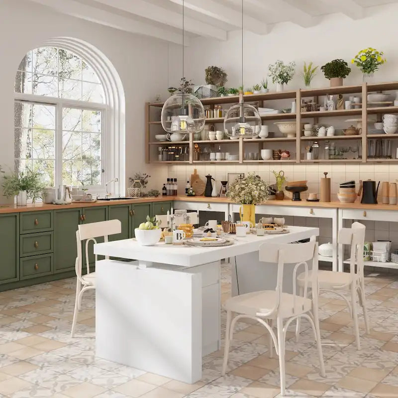 70.9 W Dining Table White Adjustable Workstation Modern Office Desk