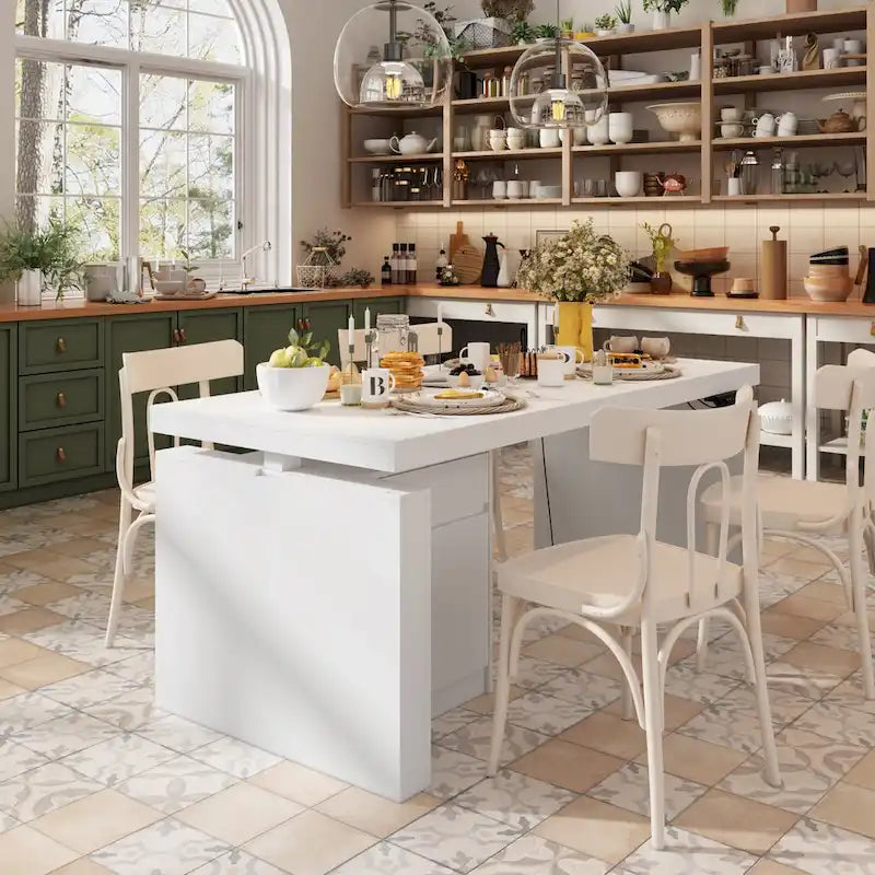 70.9 W Dining Table White Adjustable Workstation Modern Office Desk