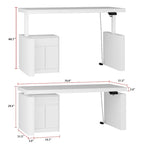 70.9 W Dining Table White Adjustable Workstation Modern Office Desk