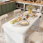 70.9 W Dining Table White Adjustable Workstation Modern Office Desk