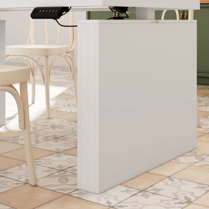 70.9 W Dining Table White Adjustable Workstation Modern Office Desk