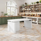 70.9 W Dining Table White Adjustable Workstation Modern Office Desk
