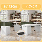 70.9 W Dining Table White Adjustable Workstation Modern Office Desk