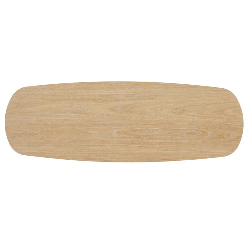 Edo Contemporary Oak-Finished Sofa Table with Sturdy Column Base by iNSPIRE Q Modern