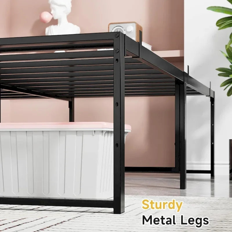 14 inch Tall Heavy Duty Metal Full Bed Mattress Frame