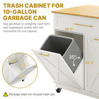 Moasis Rolling Kitchen Island Mobile Cart with Trash Can Storage Cabinet