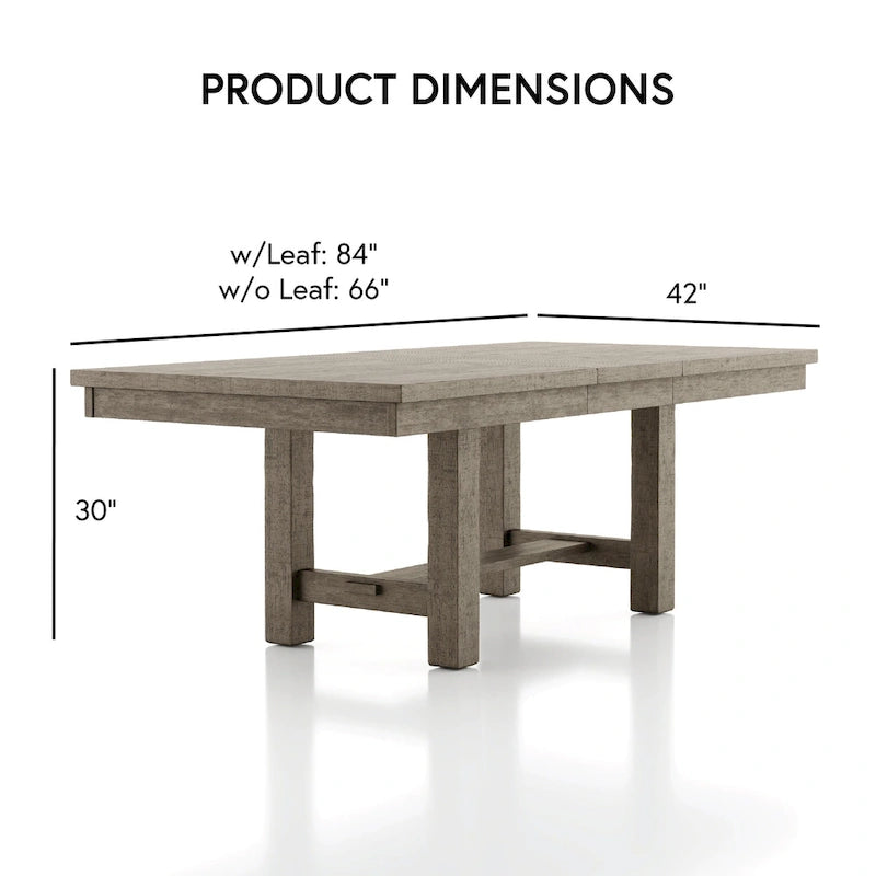 Jusk Rustic Grey Wood 5-Piece Dining Table Set by Furniture of America