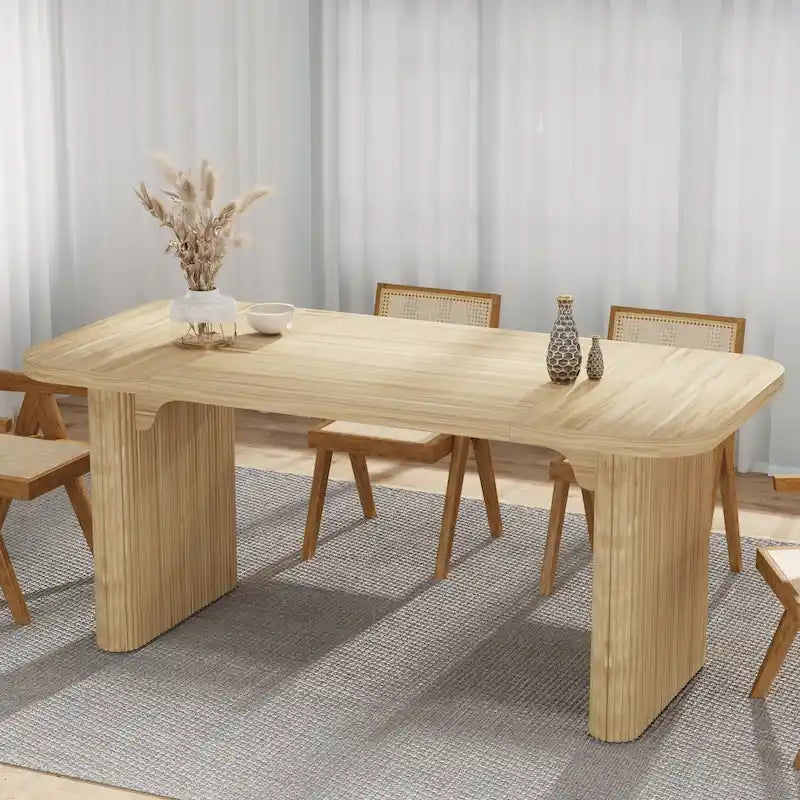 62-inch Rectangular Dining Table for 4-6, Modern Simple Kitchen Dinner Tables for Dining Room