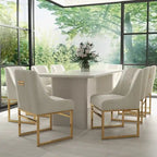 SEYNAR Contempoary Velvet Dining Chair with Metal Frame Legs, set of 8