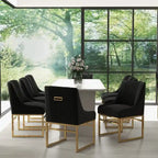SEYNAR Contempoary Velvet Dining Chair with Metal Frame Legs, set of 8
