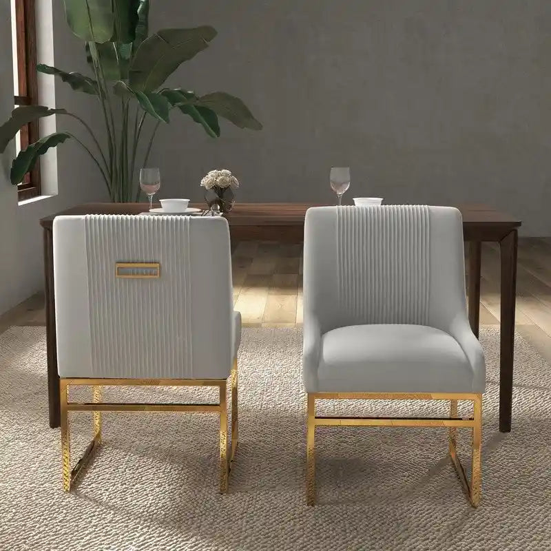 SEYNAR Contempoary Velvet Dining Chair with Metal Frame Legs, set of 8