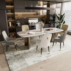 Modern PU Leather Set of 2 Dining Chairs with Metal Legs - 17x17x36