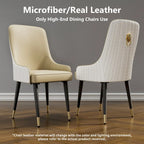 Modern PU Leather Set of 2 Dining Chairs with Metal Legs - 17x17x36