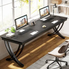 78.74  Extra Long Double Computer Desk with Unique Metal Legs for Home Office
