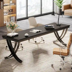 78.74  Extra Long Double Computer Desk with Unique Metal Legs for Home Office
