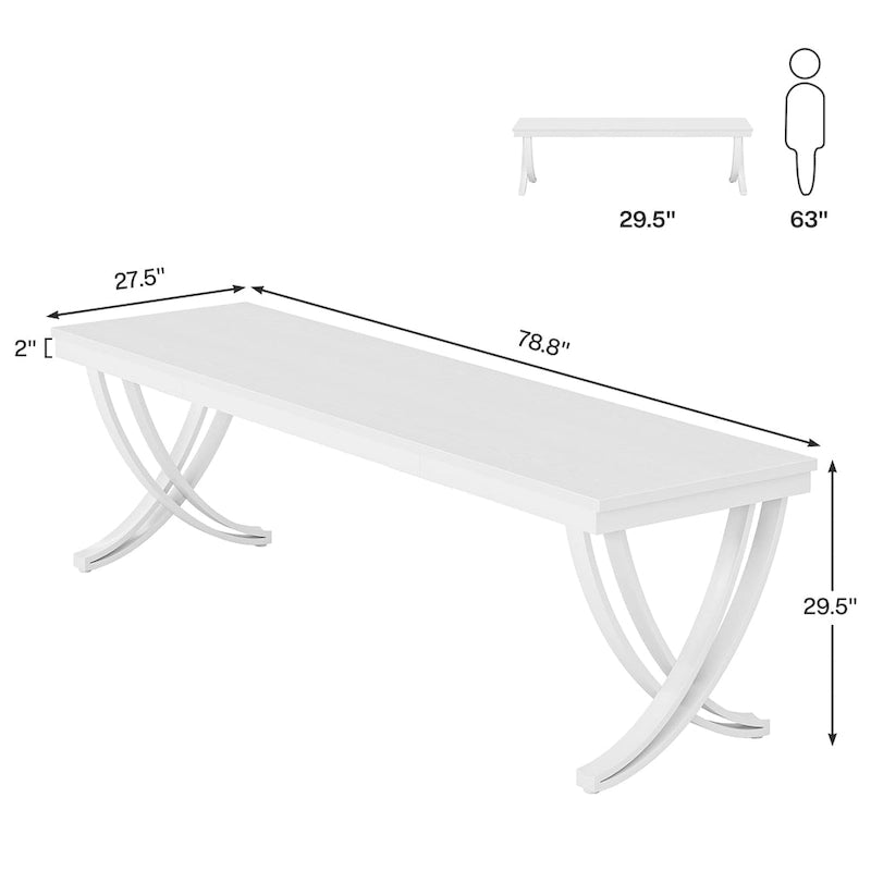 78.74  Extra Long Double Computer Desk with Unique Metal Legs for Home Office