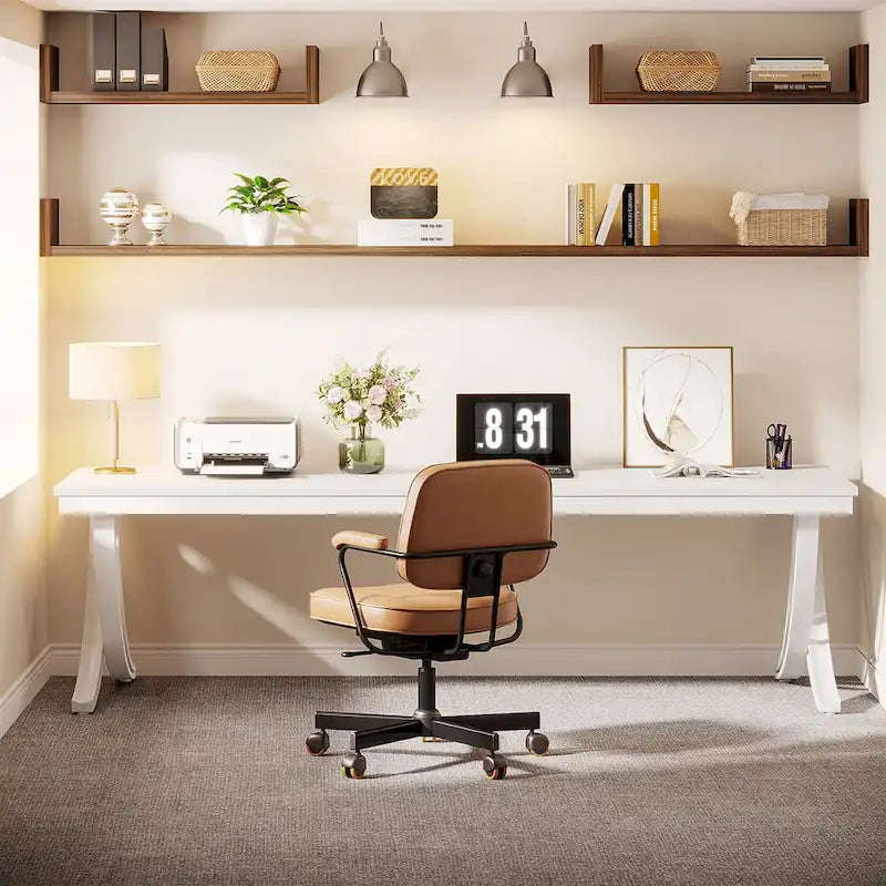 78.74  Extra Long Double Computer Desk with Unique Metal Legs for Home Office