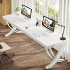 78.74  Extra Long Double Computer Desk with Unique Metal Legs for Home Office