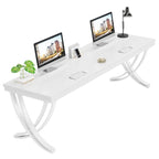 78.74  Extra Long Double Computer Desk with Unique Metal Legs for Home Office