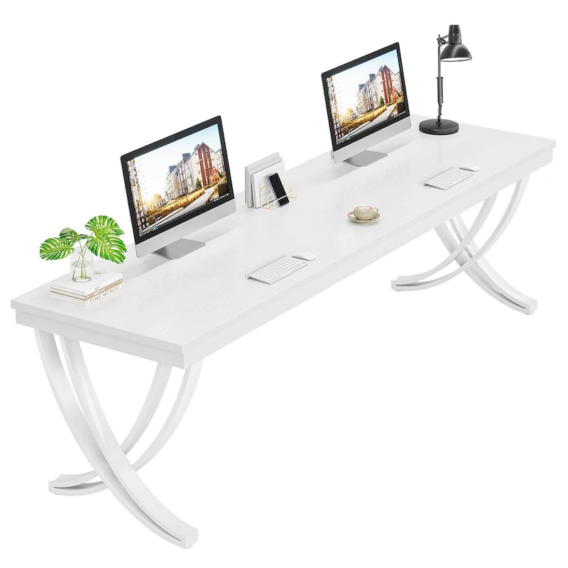 78.74  Extra Long Double Computer Desk with Unique Metal Legs for Home Office
