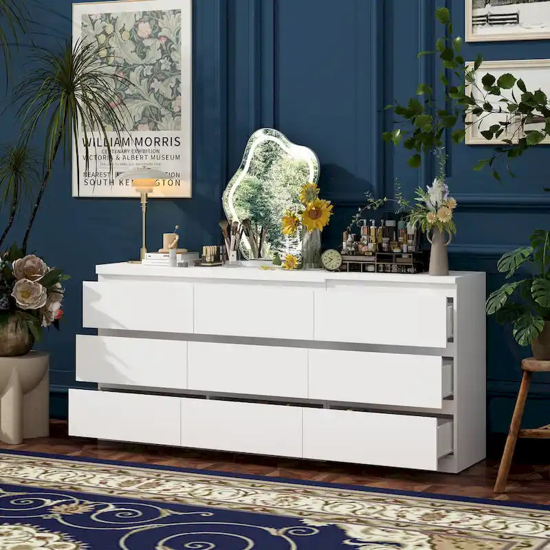 Makeup Table Chic Vanity Dresser Combo: Spacious Multi-Drawer Design