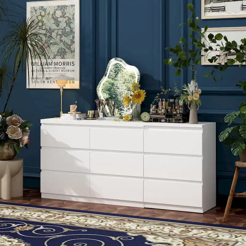 Makeup Table Chic Vanity Dresser Combo: Spacious Multi-Drawer Design
