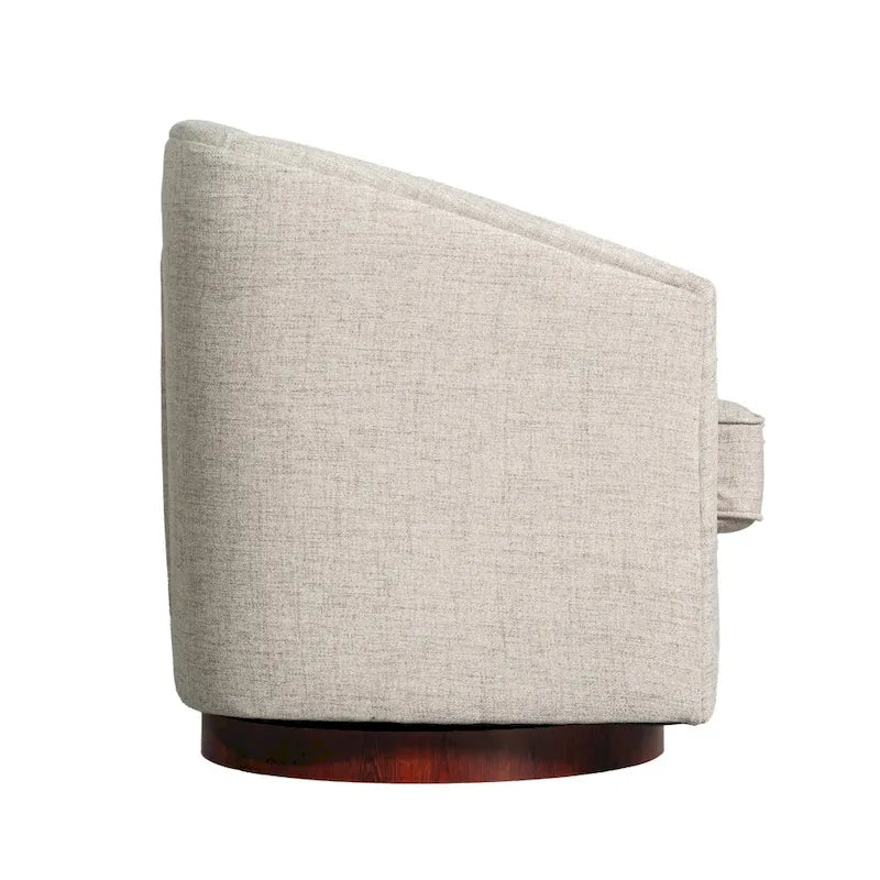 Barrel Accent Chair with 360 Swivel Vinyl Wrapped Base