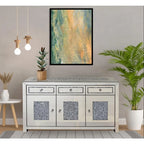 Glam Mirrored Diamond 3-Drawers Accent Cabinet Sideboard