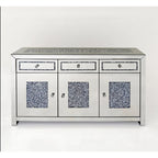 Glam Mirrored Diamond 3-Drawers Accent Cabinet Sideboard