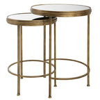 Porch & Den Iron and Glass Nesting Tables by David Frisch (Set of 2)