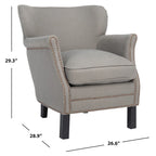 SAFAVIEH Corie Brown Club Chair - 26.6 x 28.9 x 29.3 - 27Wx29Dx29H