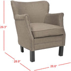 SAFAVIEH Corie Brown Club Chair - 26.6 x 28.9 x 29.3 - 27Wx29Dx29H