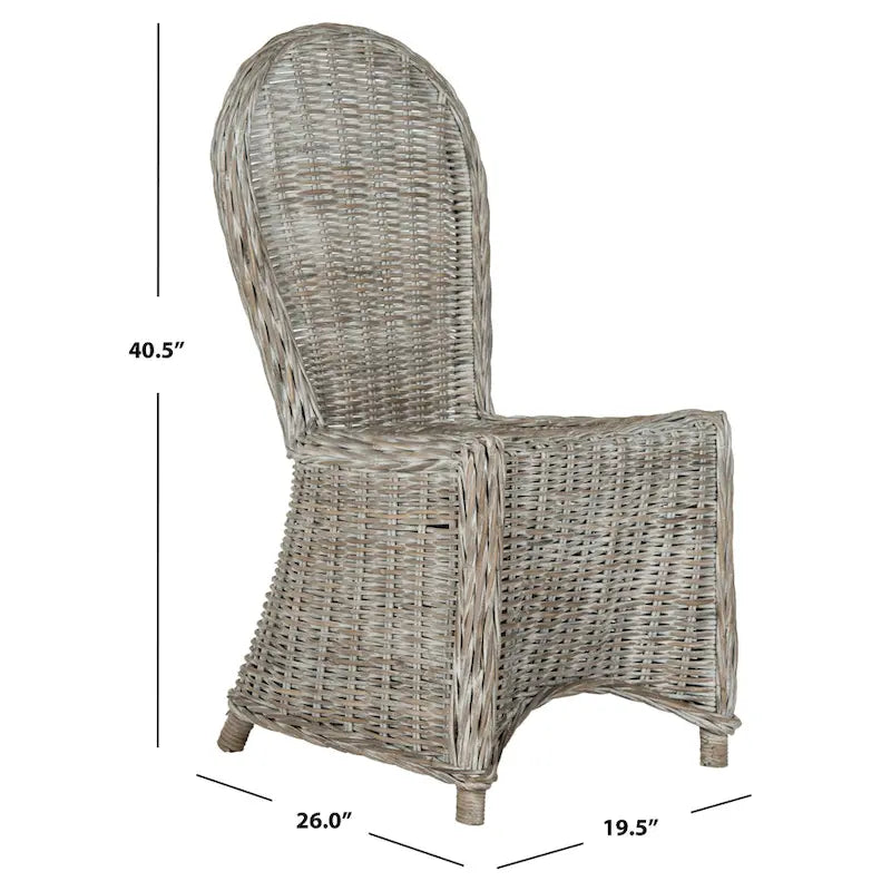 SAFAVIEH Manolica White Washed Dining Chair (Set of 2) - 19.5 x 26 x 40.5 - 20Wx26Dx41H