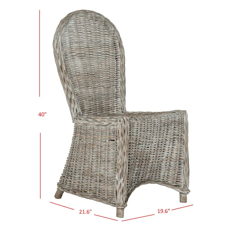 SAFAVIEH Manolica White Washed Dining Chair (Set of 2) - 19.5 x 26 x 40.5 - 20Wx26Dx41H