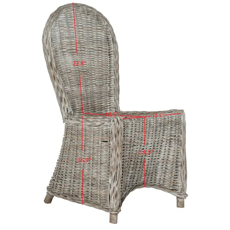 SAFAVIEH Manolica White Washed Dining Chair (Set of 2) - 19.5 x 26 x 40.5 - 20Wx26Dx41H