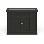 Nantucket Black Wood and Granite Inlay Kitchen Island