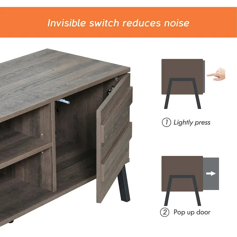 WAMPAT Mid-Century TV Stand Wood TV Console for TV's up to 55  - 42 inches