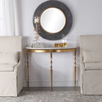 Uttermost Imelda 40 Long Marble Top Iron Console Table