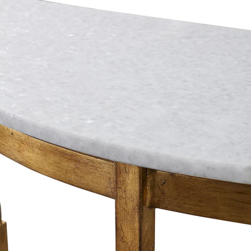 Uttermost Imelda 40 Long Marble Top Iron Console Table