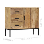 vidaXL Sideboard 34.6x11.8x28 Solid Mango Wood