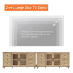 WAMPAT Glass Door Farmhouse TV Stand for TVs Up to 75 inch, Wood Universal TV Console Table